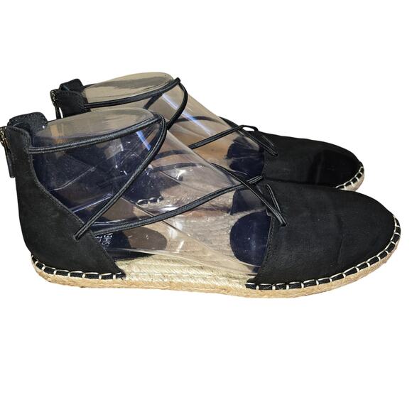Eileen Fisher Suede Lace Up Espadrille Flat Jute Insole Round Toe Womens Sz 8.5 - Picture 4 of 8